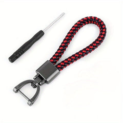 1pc Rotatable Key Chain Faux Leather Buckle Ring Outdoor Carabiners Accessories