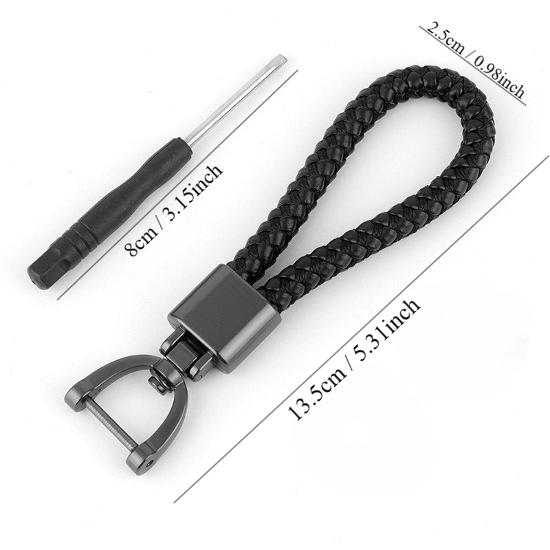 1pc Rotatable Key Chain Faux Leather Buckle Ring Outdoor Carabiners Accessories