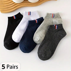 5 Pairs Men's Low Cut Ankle Socks