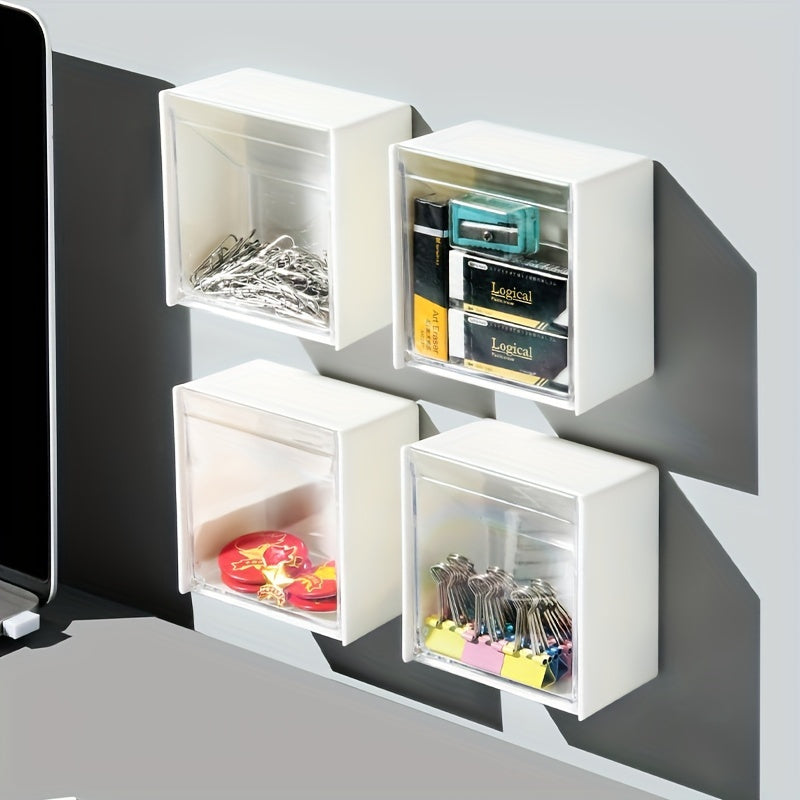 Plastic Wall Mounted Storage Box Cotton Pad Dispenser Organizer