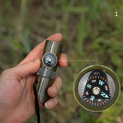 7-In-1 Survival Whistle with Compass & Thermometer