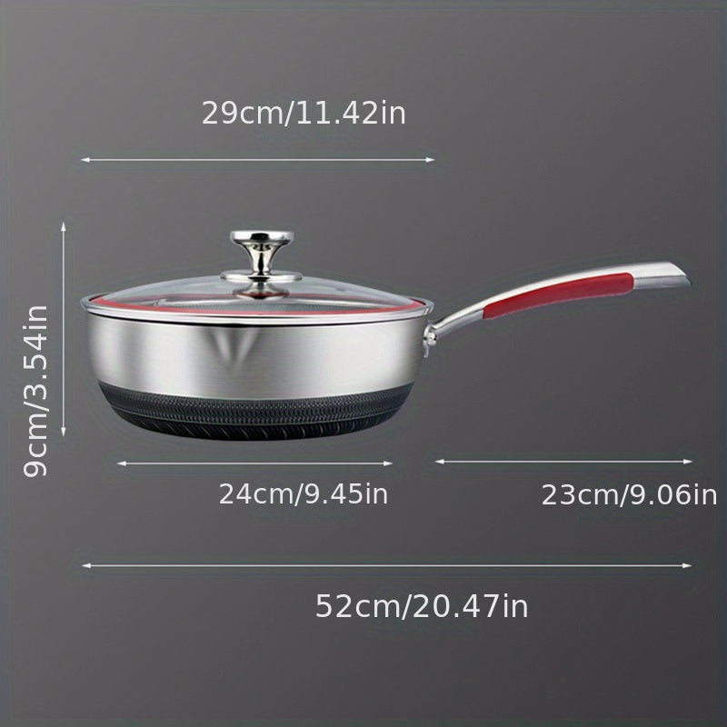 Non Stick Stainless Steel Frying Pan with Lid