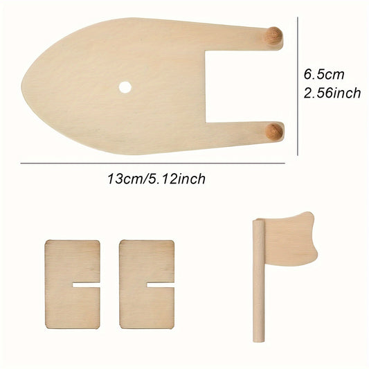 8pcs Wooden Sailboat DIY Craft Kit