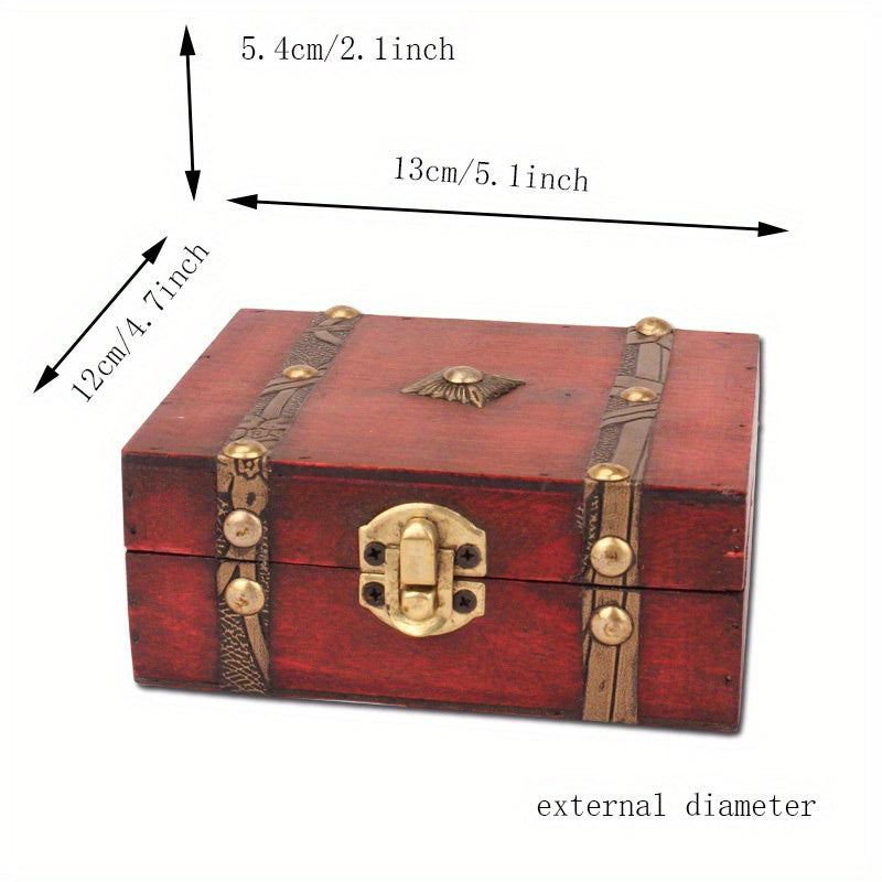 Vintage Wooden Storage Box Jewelry Accessories Gift