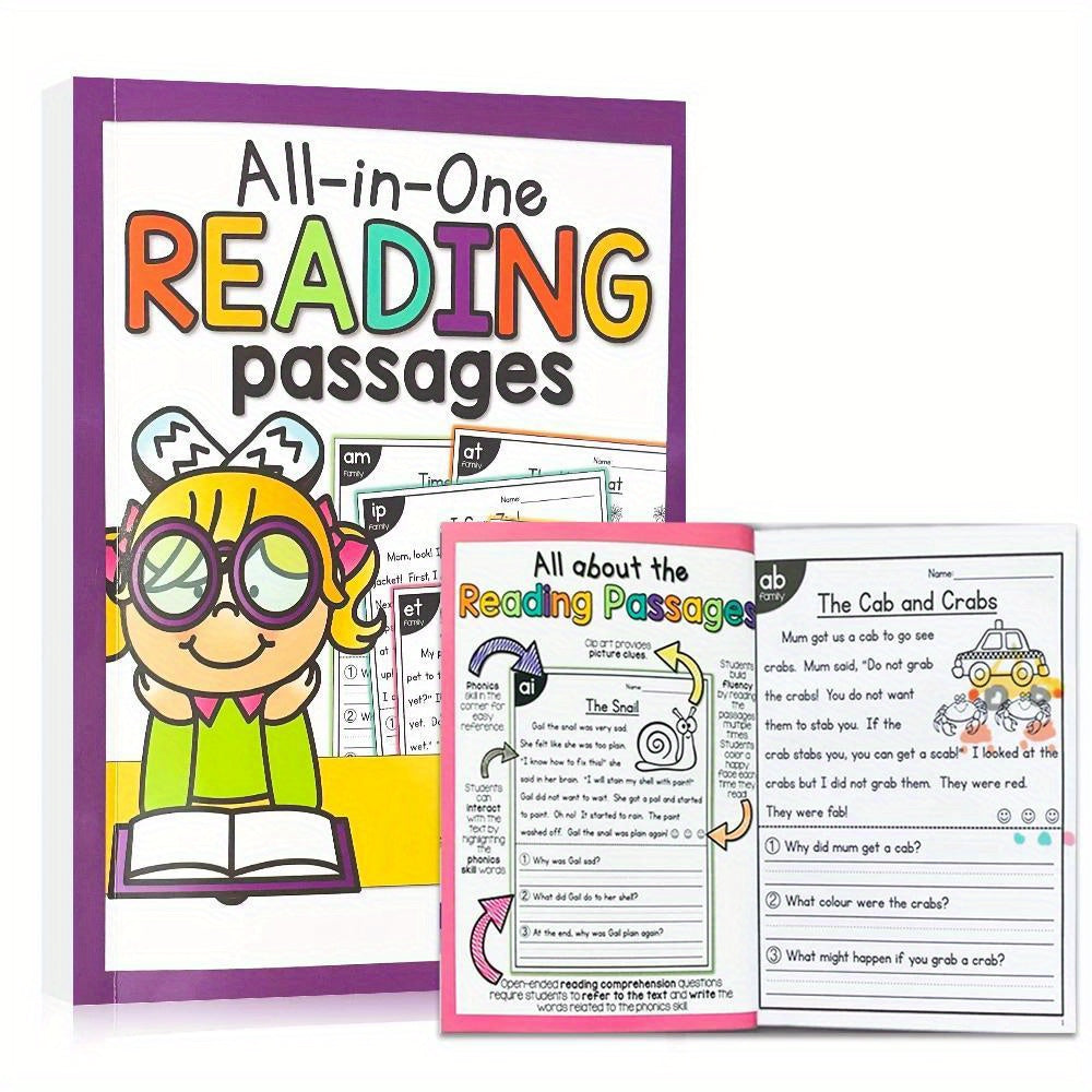 English Phonics Workbook for Kids - Colorful Sentence Training Book