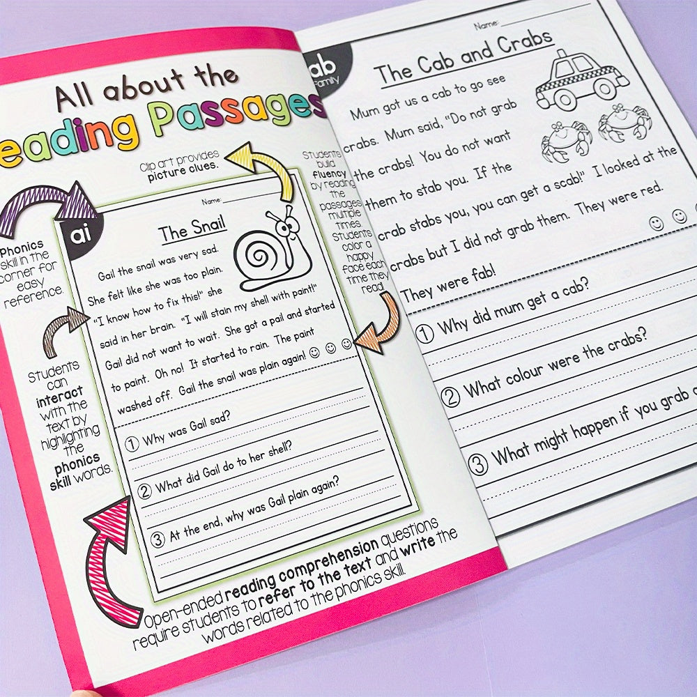 English Phonics Workbook for Kids - Colorful Sentence Training Book