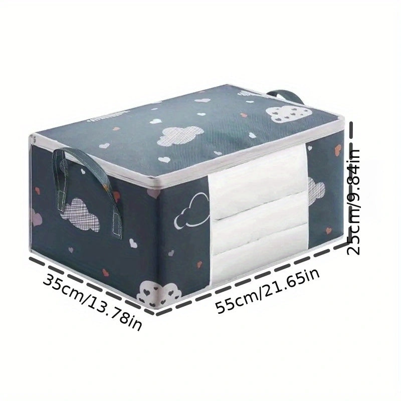 Cartoon Pattern Zipper Storage Bag Large Capacity Clothes Storage Bag