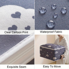 Cartoon Pattern Zipper Storage Bag Large Capacity Clothes Storage Bag