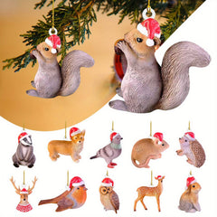 4pcs Squirrel Christmas Hanging Decorations - Christmas Tree Pendants