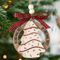 1pc Christmas Tree Wooden Pendant Home Decoration