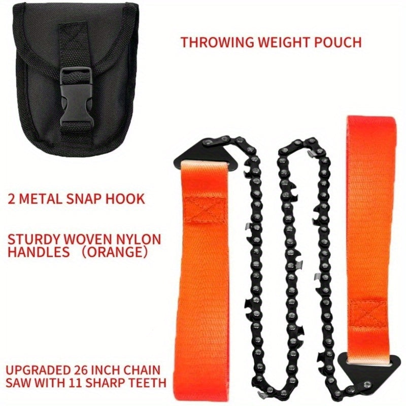 Pocket Chainsaw Heavy Duty Steel Hand Chainsaw Outdoor Survival Camping Tool
