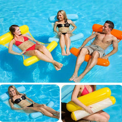 Inflatable Mesh Hammock Foldable Backrest Floating Pool