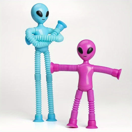 Bendable Alien Figures Telescopic Tube Cartoon Toys Fidget Stretch
