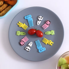 10pcs Elephant Giraffe Fruit Forks Set