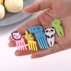 10pcs Elephant Giraffe Fruit Forks Set