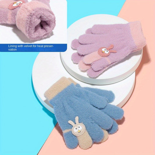 5 Finger Thin Warm Knitted Gloves for Autumn & Winter