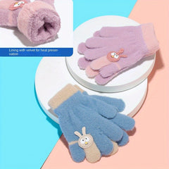 5 Finger Thin Warm Knitted Gloves for Autumn & Winter