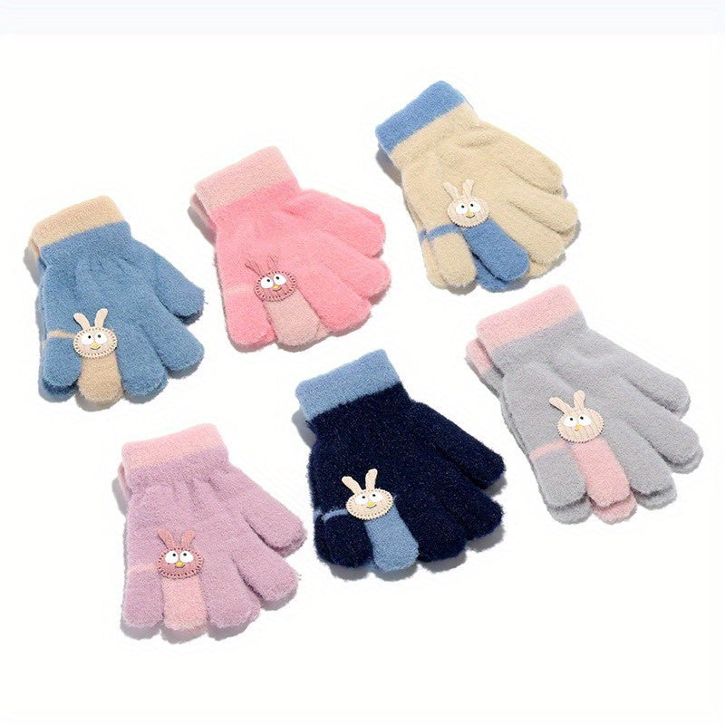 5 Finger Thin Warm Knitted Gloves for Autumn & Winter