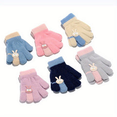 5 Finger Thin Warm Knitted Gloves for Autumn & Winter