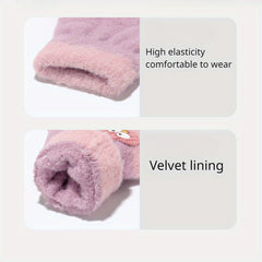 5 Finger Thin Warm Knitted Gloves for Autumn & Winter