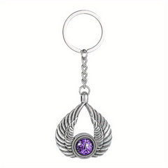Retro Angel Wings Keychain Metal Devil's Eye Pendant