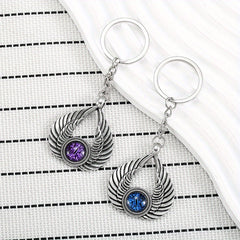 Retro Angel Wings Keychain Metal Devil's Eye Pendant