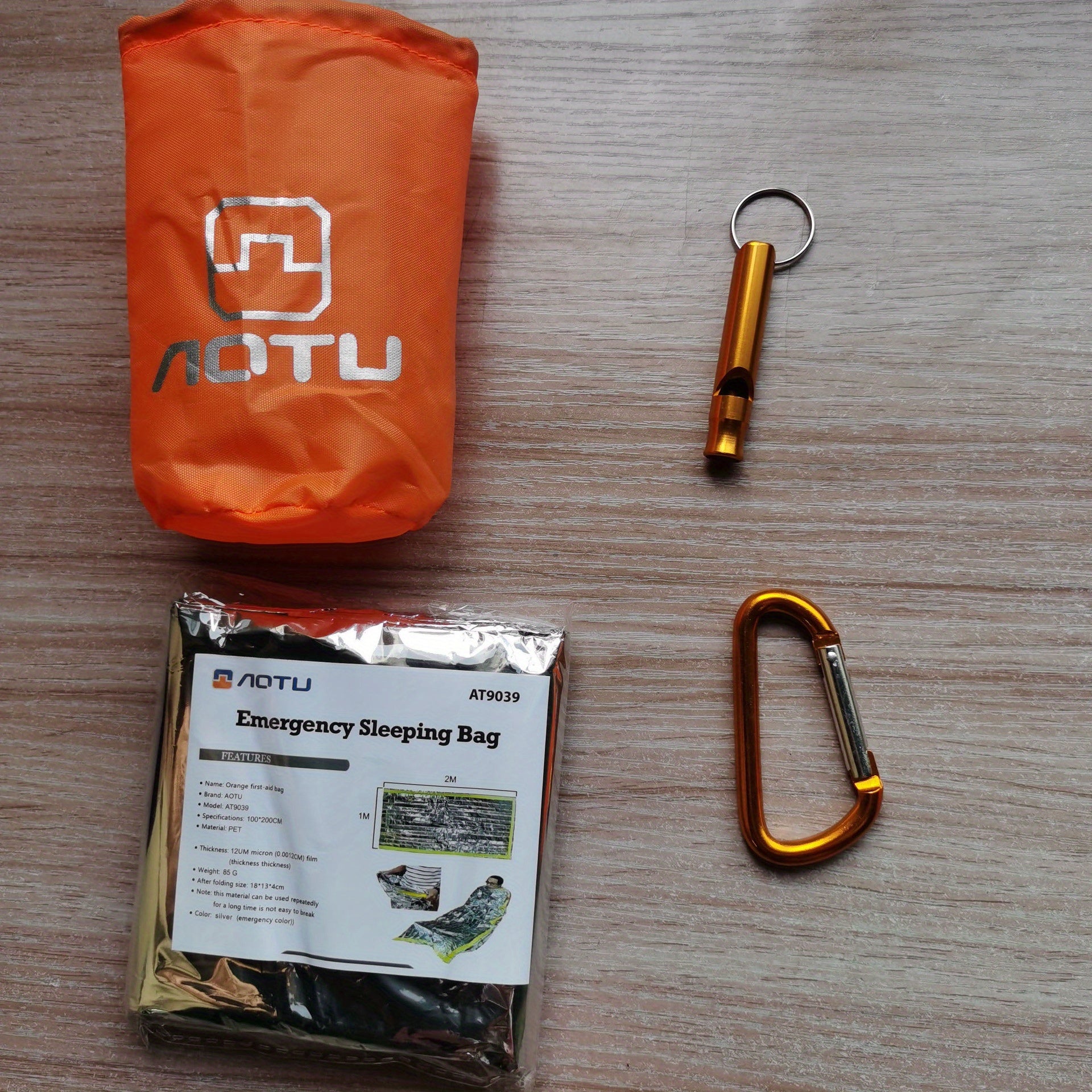 Outdoor Camping Emergency Sleeping Bag with Whistle & Buckle