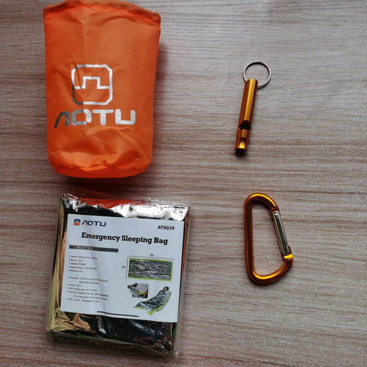 Outdoor Camping Emergency Sleeping Bag with Whistle & Buckle