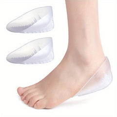 2pcs Soft Heel Pad Shock Absorbing Belt Inner Height Increasing Half Pad