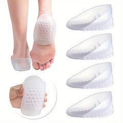 2pcs Soft Heel Pad Shock Absorbing Belt Inner Height Increasing Half Pad