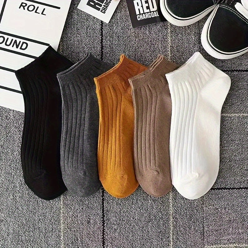 Men's Crew Socks 5 Pack Low Cut Ankle Socks Breathable & Comfortable
