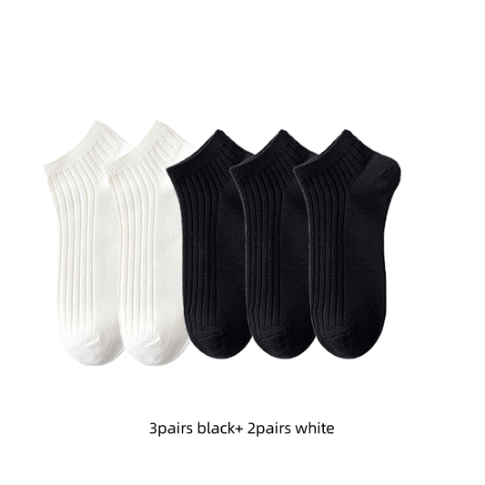 Men's Crew Socks 5 Pack Low Cut Ankle Socks Breathable & Comfortable