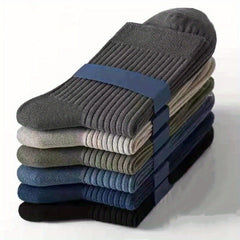 5pairs Men's Solid Sports Socks Winter Thickened Socks