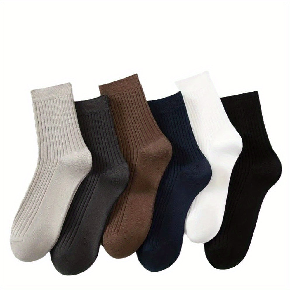 5pairs Men's Solid Sports Socks Winter Thickened Socks