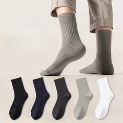 5pairs Men's Solid Sports Socks Winter Thickened Socks