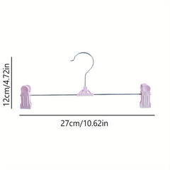 Space Saving Skirt & Pants Hangers With Clips Plastic Hangers