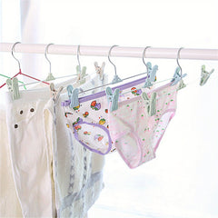 Space Saving Skirt & Pants Hangers With Clips Plastic Hangers