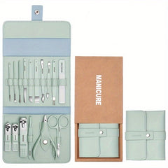 16pcs Nail Clippers Fingernail Toenail Cutter Earwax Scoop Manicure Tool