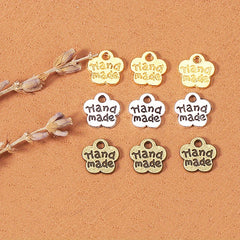 12pcs Alloy Plum Pendant Double Sided Small Flower Tag DIY Jewelry Accessories