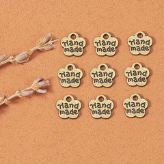 12pcs Alloy Plum Pendant Double Sided Small Flower Tag DIY Jewelry Accessories