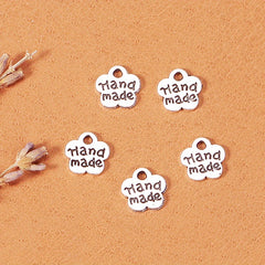 12pcs Alloy Plum Pendant Double Sided Small Flower Tag DIY Jewelry Accessories