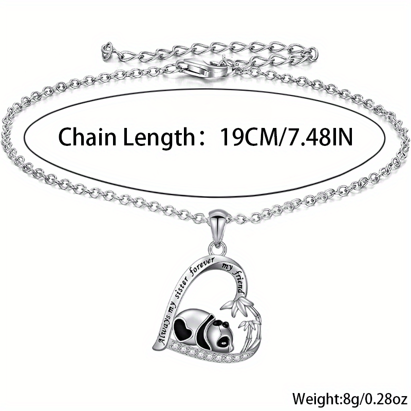 Heart Shaped Panda Pendant Bracelet Anklet Party Jewelry Gift