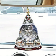 2D 3 15inch Christmas Pendant Ornaments Reflective Mirror Car Pendant