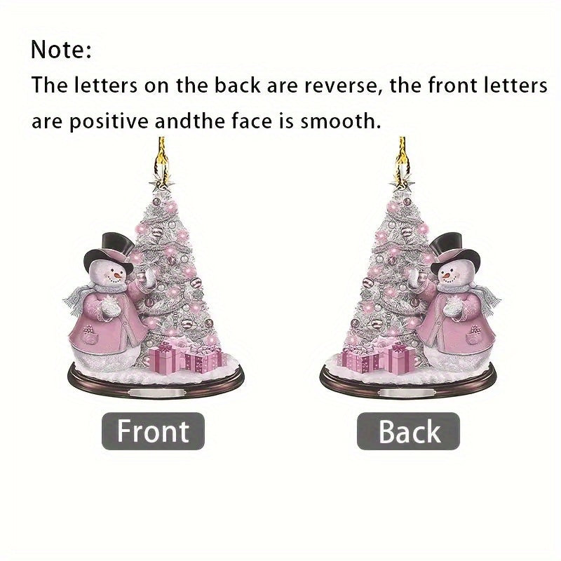 2D 3 15inch Christmas Pendant Ornaments Car Reflective Mirror Pendant
