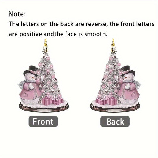 2D 3 15inch Christmas Pendant Ornaments Car Reflective Mirror Pendant