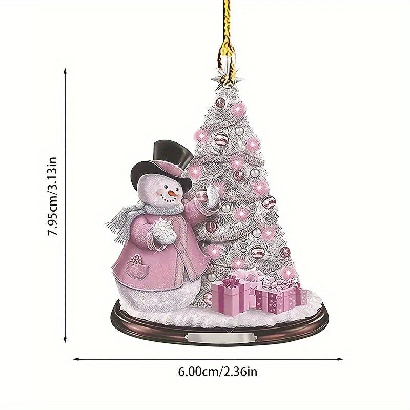 2D 3 15inch Christmas Pendant Ornaments Car Reflective Mirror Pendant