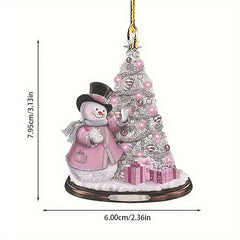 2D 3 15inch Christmas Pendant Ornaments Car Reflective Mirror Pendant