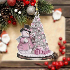 2D 3 15inch Christmas Pendant Ornaments Car Reflective Mirror Pendant