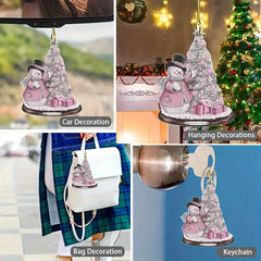2D 3 15inch Christmas Pendant Ornaments Car Reflective Mirror Pendant