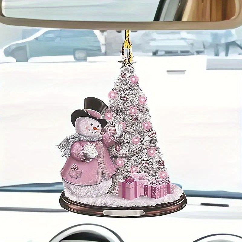 2D 3 15inch Christmas Pendant Ornaments Car Reflective Mirror Pendant